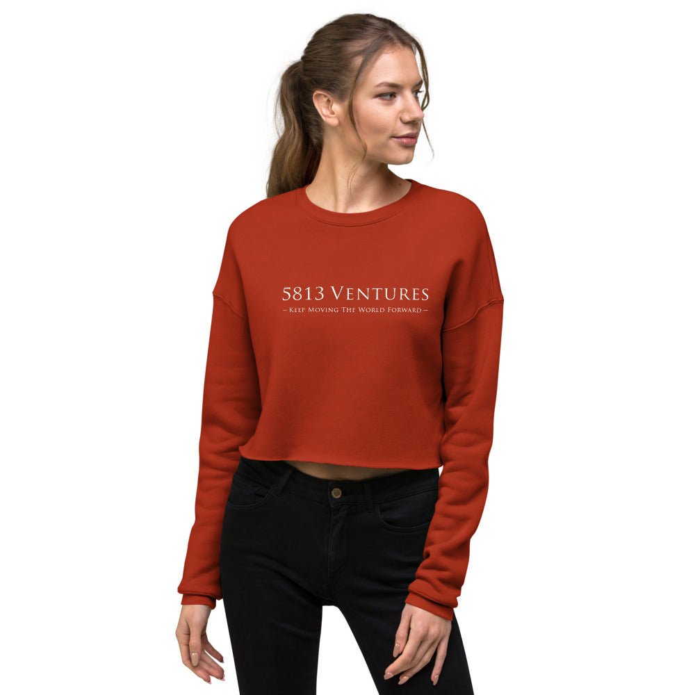 5813 Ventures Logo In Pearl on Women's Crop Sweatshirt