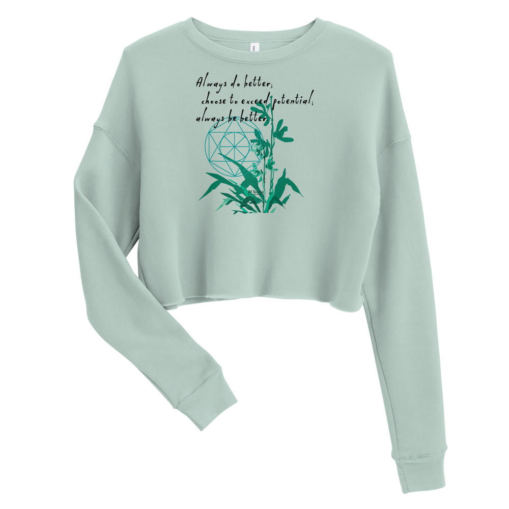 Always Better Haiku With Lilies on Women's Crop Sweatshirt