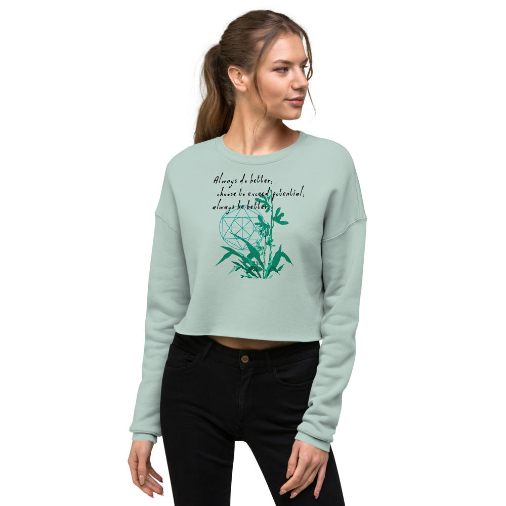 Always Better Haiku With Lilies on Women's Crop Sweatshirt