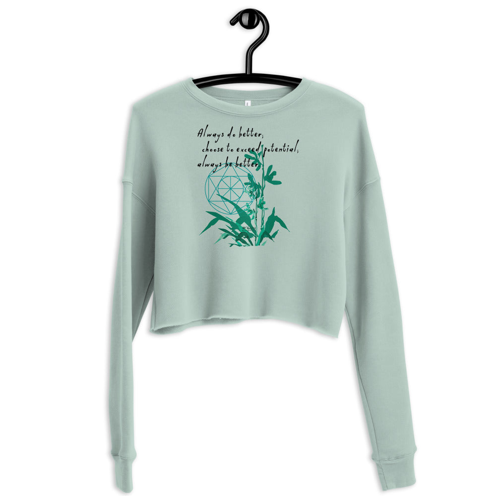 Always Better Haiku With Lilies on Women's Crop Sweatshirt