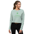 Binary Instructions To Keep Moving The World Forward With Venusian Earth In Green on Women's Crop Sweatshirt