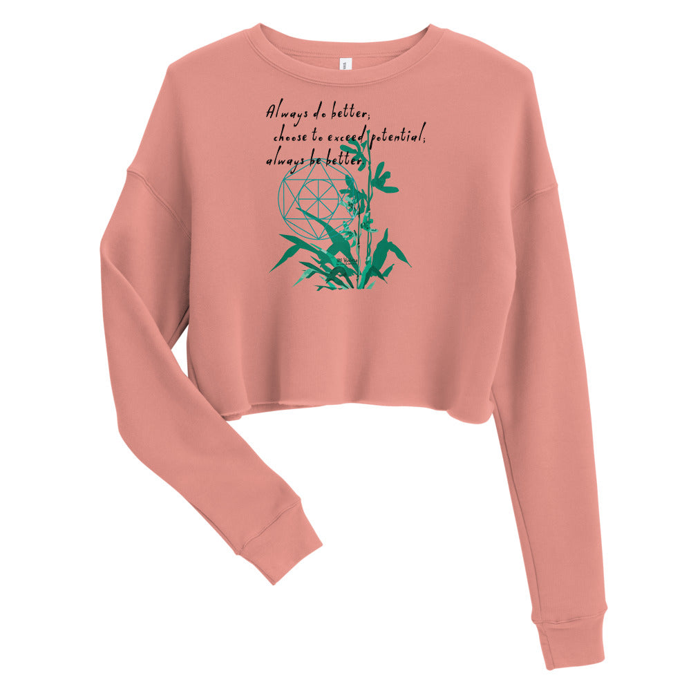 Always Better Haiku With Lilies on Women's Crop Sweatshirt