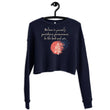 Believe To Win Haiku With Sun Tree on Women's Crop Sweatshirt