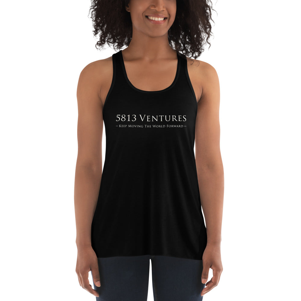 5813 Ventures Logo In Pearl on Women's Flowy Racerback Tank Top