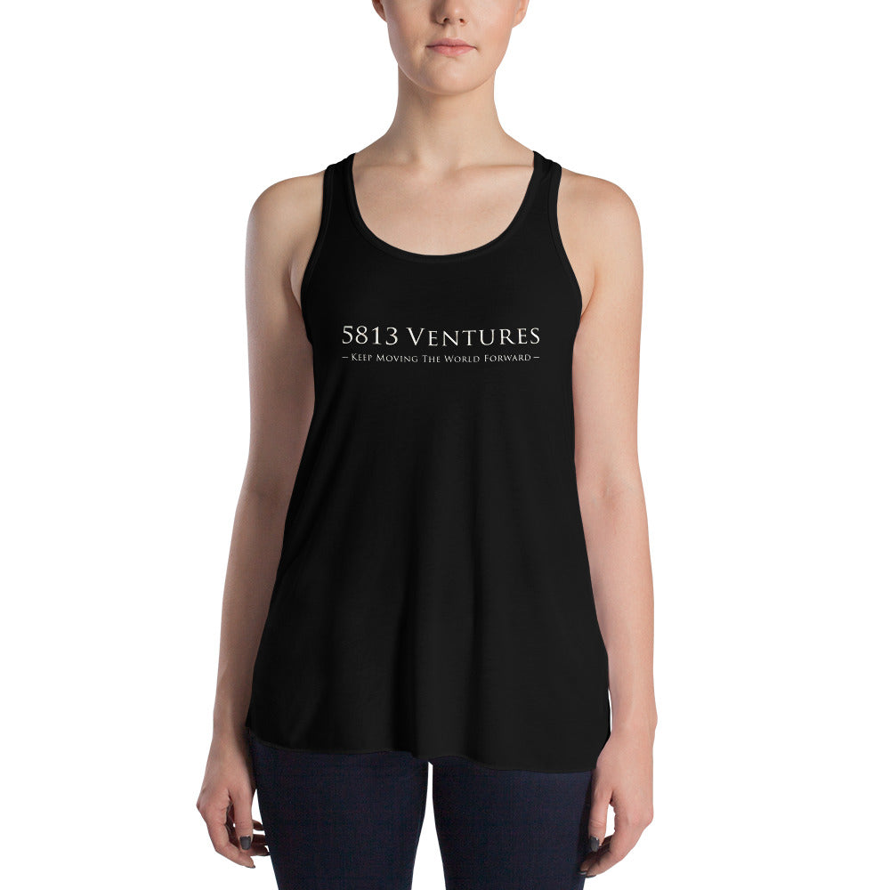 5813 Ventures Logo In Pearl on Women's Flowy Racerback Tank Top