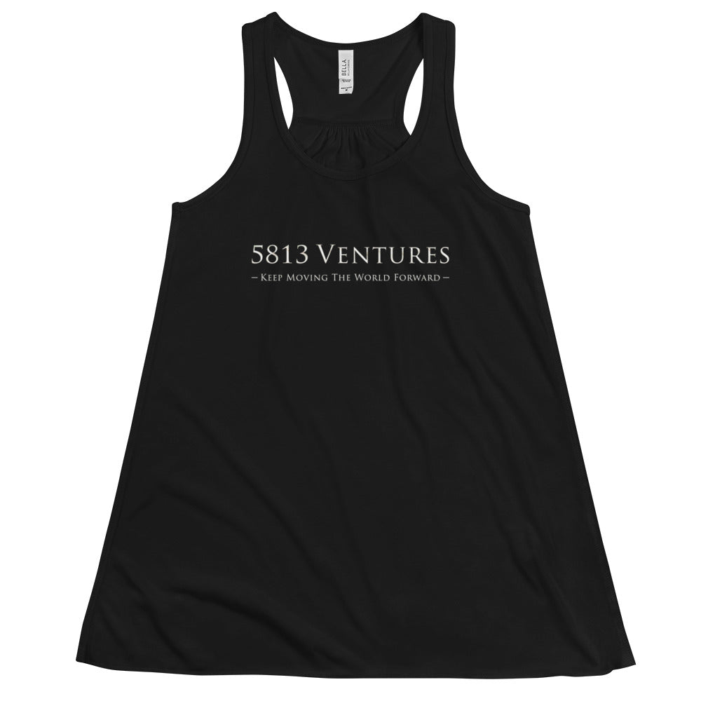 5813 Ventures Logo In Pearl on Women's Flowy Racerback Tank Top