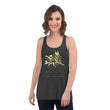 Sage Wisdom Haiku With Sparrow on Women's Flowy Racerback Tank Top