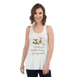 Sage Wisdom Haiku With Sparrow on Women's Flowy Racerback Tank Top