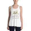 Sage Wisdom Haiku With Sparrow on Women's Flowy Racerback Tank Top