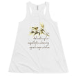 Sage Wisdom Haiku With Sparrow on Women's Flowy Racerback Tank Top