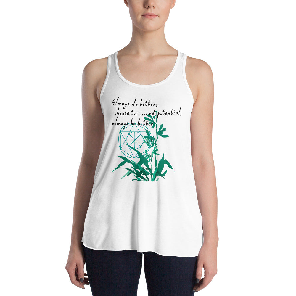 Always Better Haiku With Lilies on Women's Flowy Racerback Tank Top