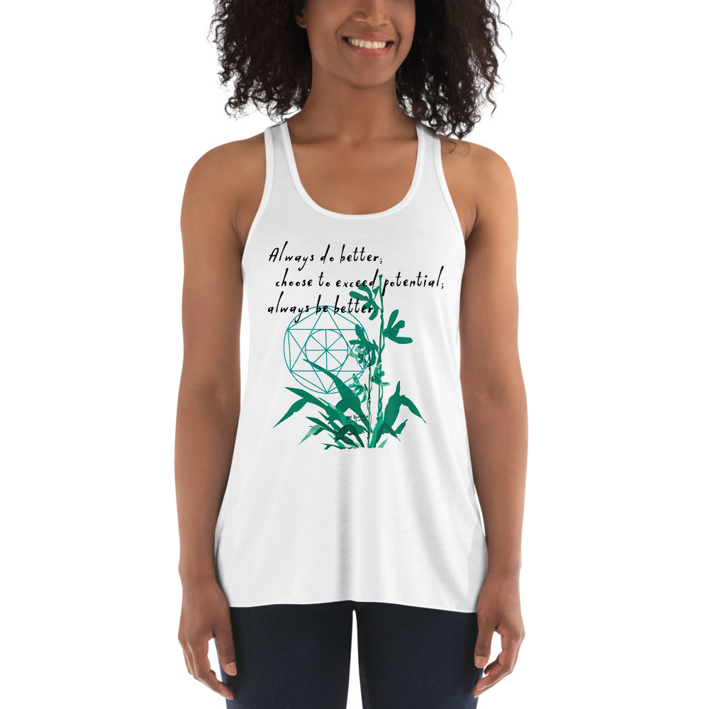 Always Better Haiku With Lilies on Women's Flowy Racerback Tank Top