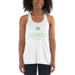 Binary Instructions To Keep Moving The World Forward With Venusian Earth In Green on Women's Flowy Racerback Tank Top