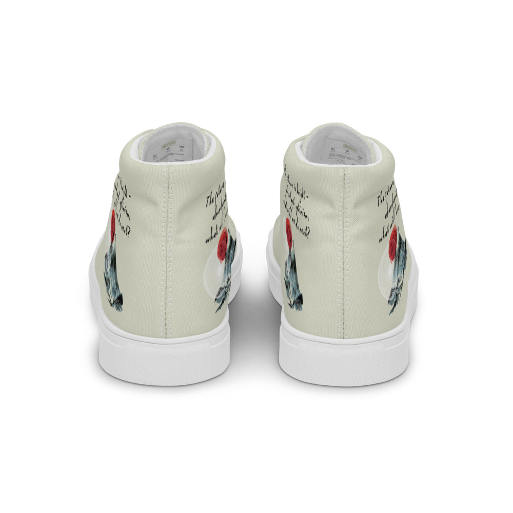 Future Is Bright Haiku With Mountain Sun on Women's High Top Canvas Shoes