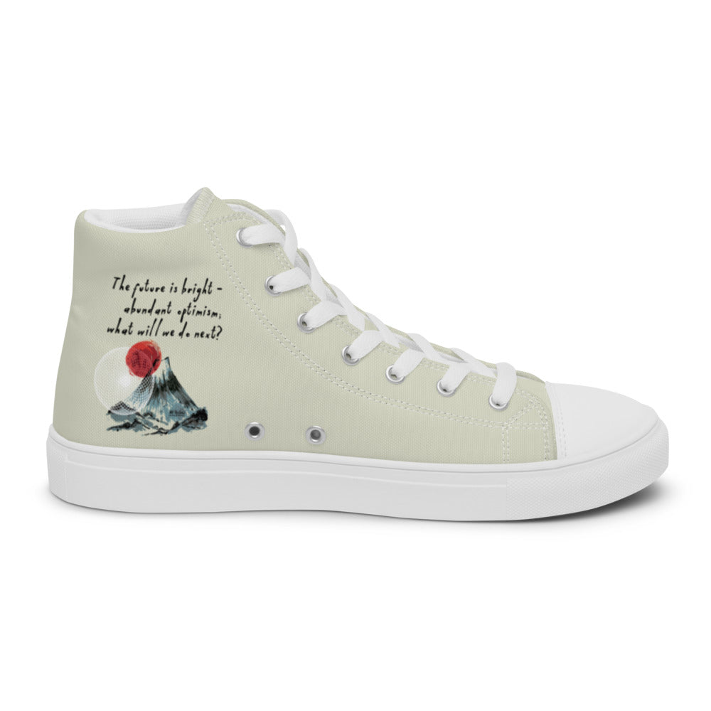 Future Is Bright Haiku With Mountain Sun on Women's High Top Canvas Shoes