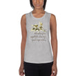 Sage Wisdom Haiku With Sparrow on Women's Muscle Tank Top