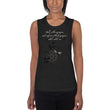 Walk With A Purpose Haiku With Dragonfly on Women's Muscle Tank Top