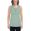 Binary Instructions To Keep Moving The World Forward With Venusian Earth In Green on Women's Muscle Tank Top