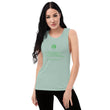 Binary Instructions To Keep Moving The World Forward With Venusian Earth In Green on Women's Muscle Tank Top