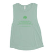 Binary Instructions To Keep Moving The World Forward With Venusian Earth In Green on Women's Muscle Tank Top