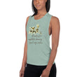 Sage Wisdom Haiku With Sparrow on Women's Muscle Tank Top