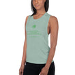 Binary Instructions To Keep Moving The World Forward With Venusian Earth In Green on Women's Muscle Tank Top