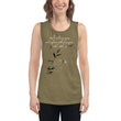 Walk With A Purpose Haiku With Dragonfly on Women's Muscle Tank Top