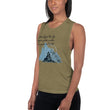 Dream Bigger Haiku With Mountains on Women's Muscle Tank Top