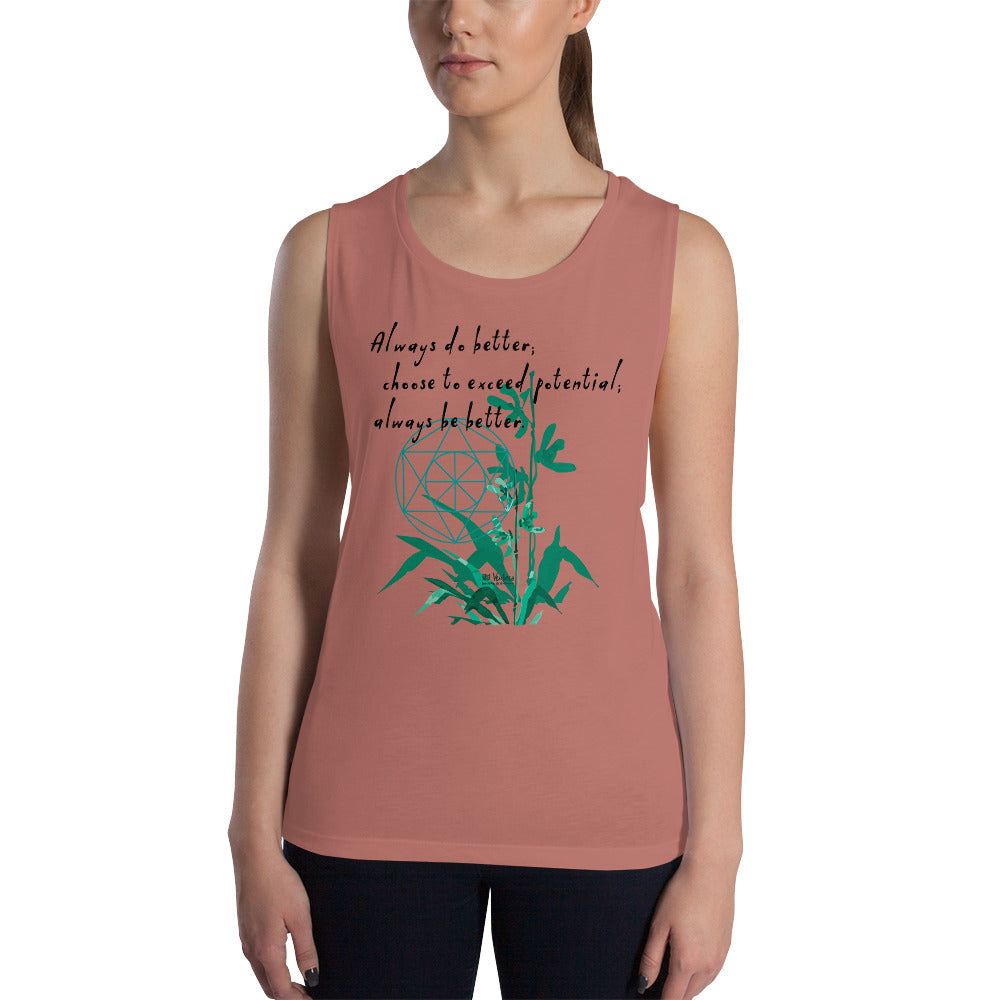 Always Better Haiku With Lilies on Women's Muscle Tank Top