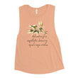 Sage Wisdom Haiku With Sparrow on Women's Muscle Tank Top