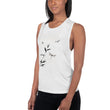 Walk With A Purpose Haiku With Dragonfly on Women's Muscle Tank Top