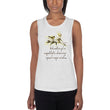 Sage Wisdom Haiku With Sparrow on Women's Muscle Tank Top