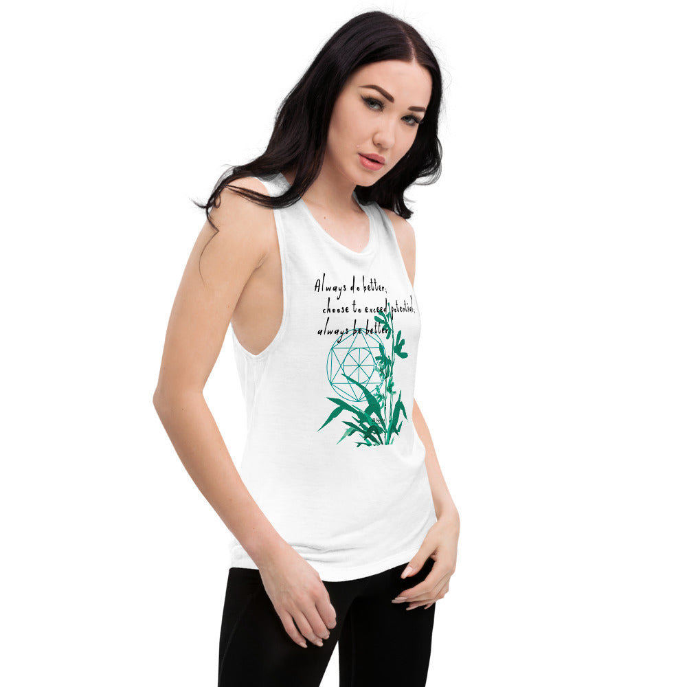 Always Better Haiku With Lilies on Women's Muscle Tank Top