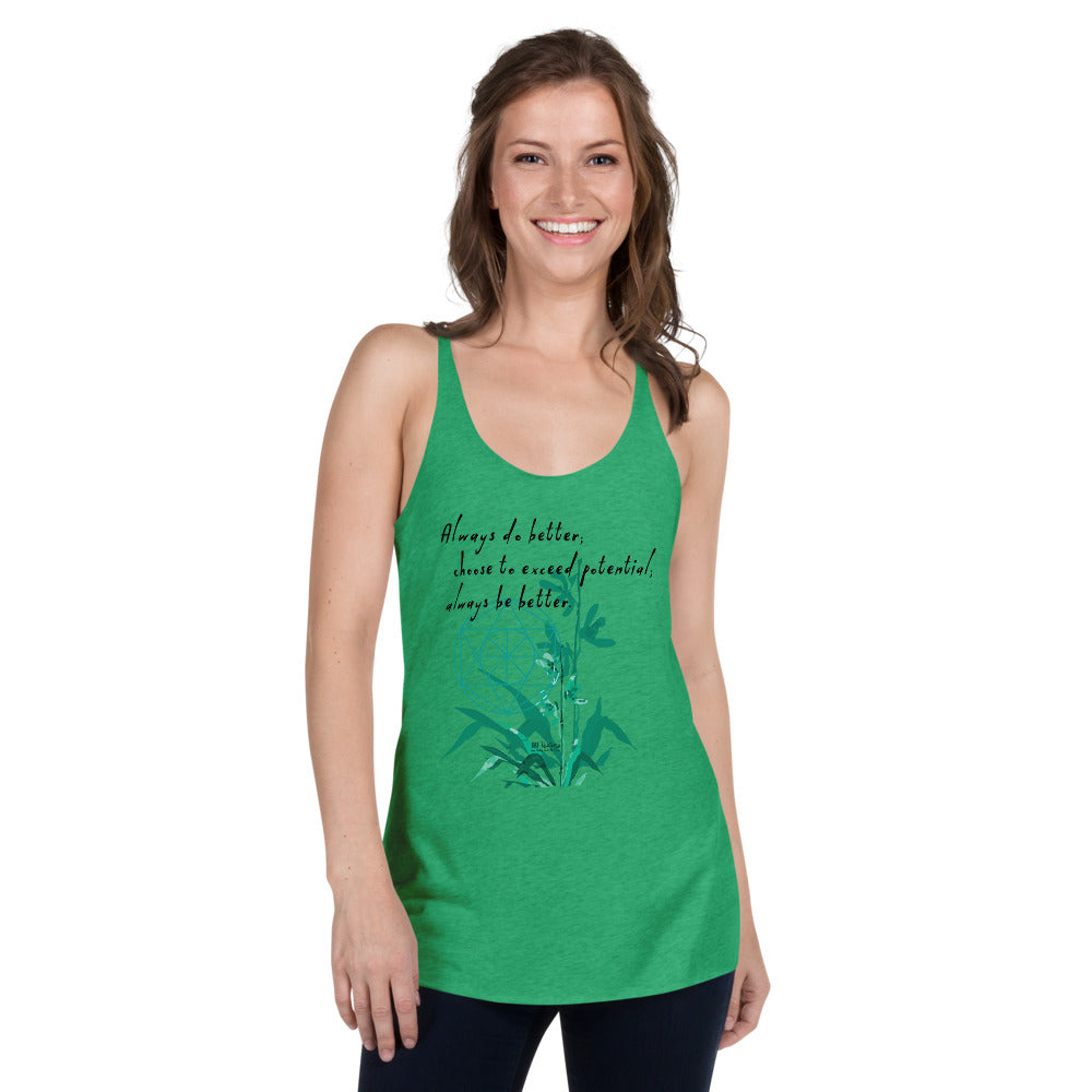 Always Better Haiku With Lilies on Women's Racerback Tank Top