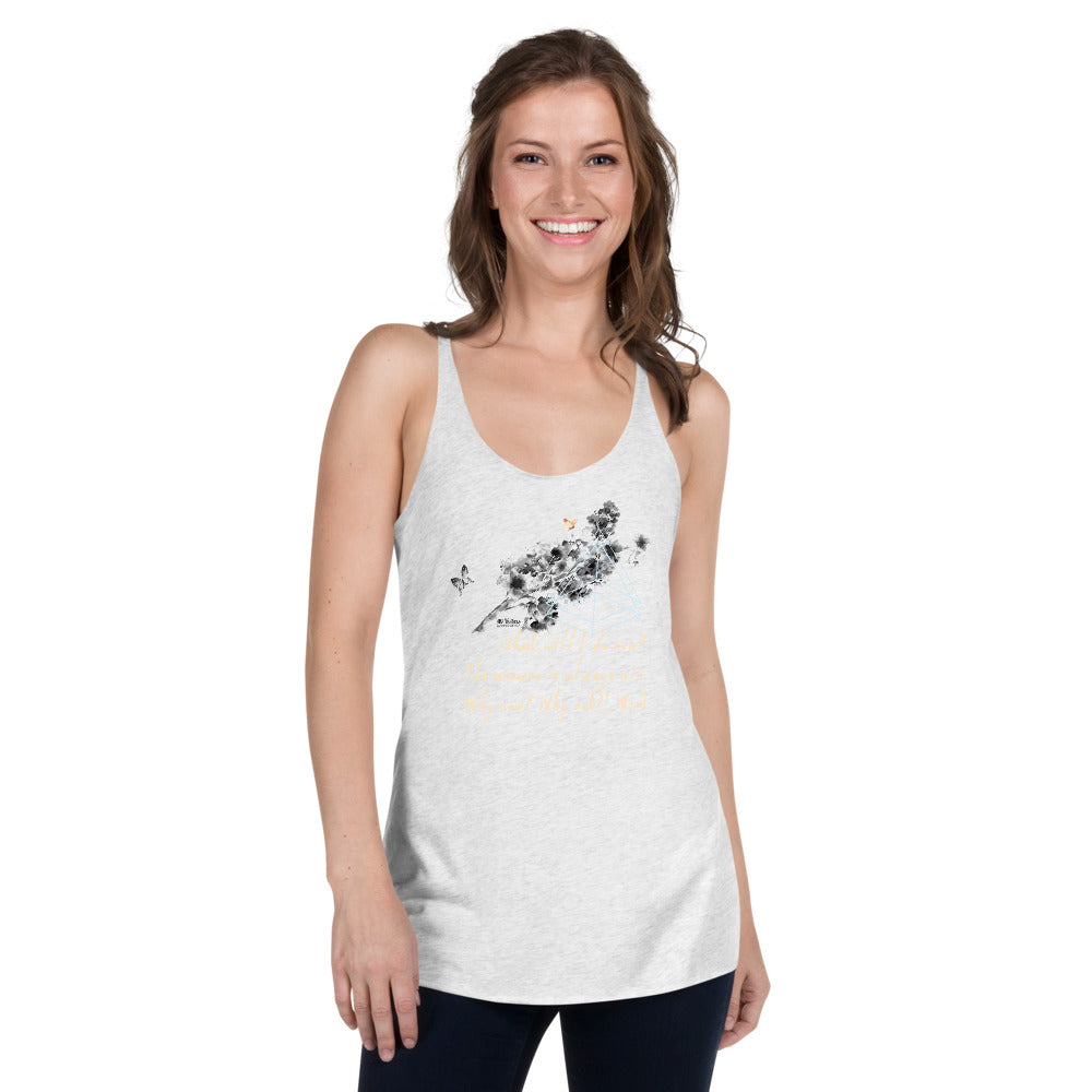 Always Win Now Haiku With Butterfly on Women's Racerback Tank Top