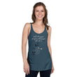 Walk With A Purpose Haiku With Dragonfly on Women's Racerback Tank Top