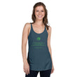 Binary Instructions To Keep Moving The World Forward With Venusian Earth In Green on Women's Racerback Tank Top