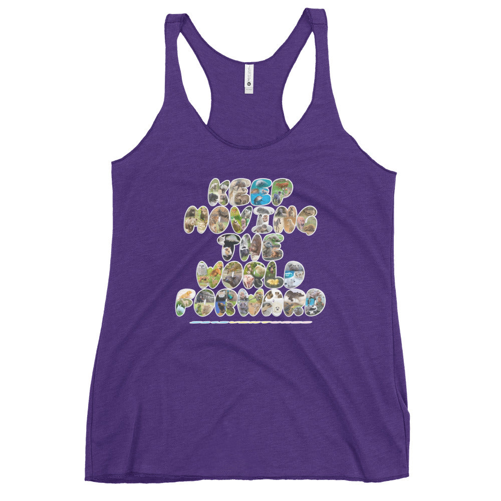 Baby Animals Keep Moving The World Forward on Women's Racerback Tank Top