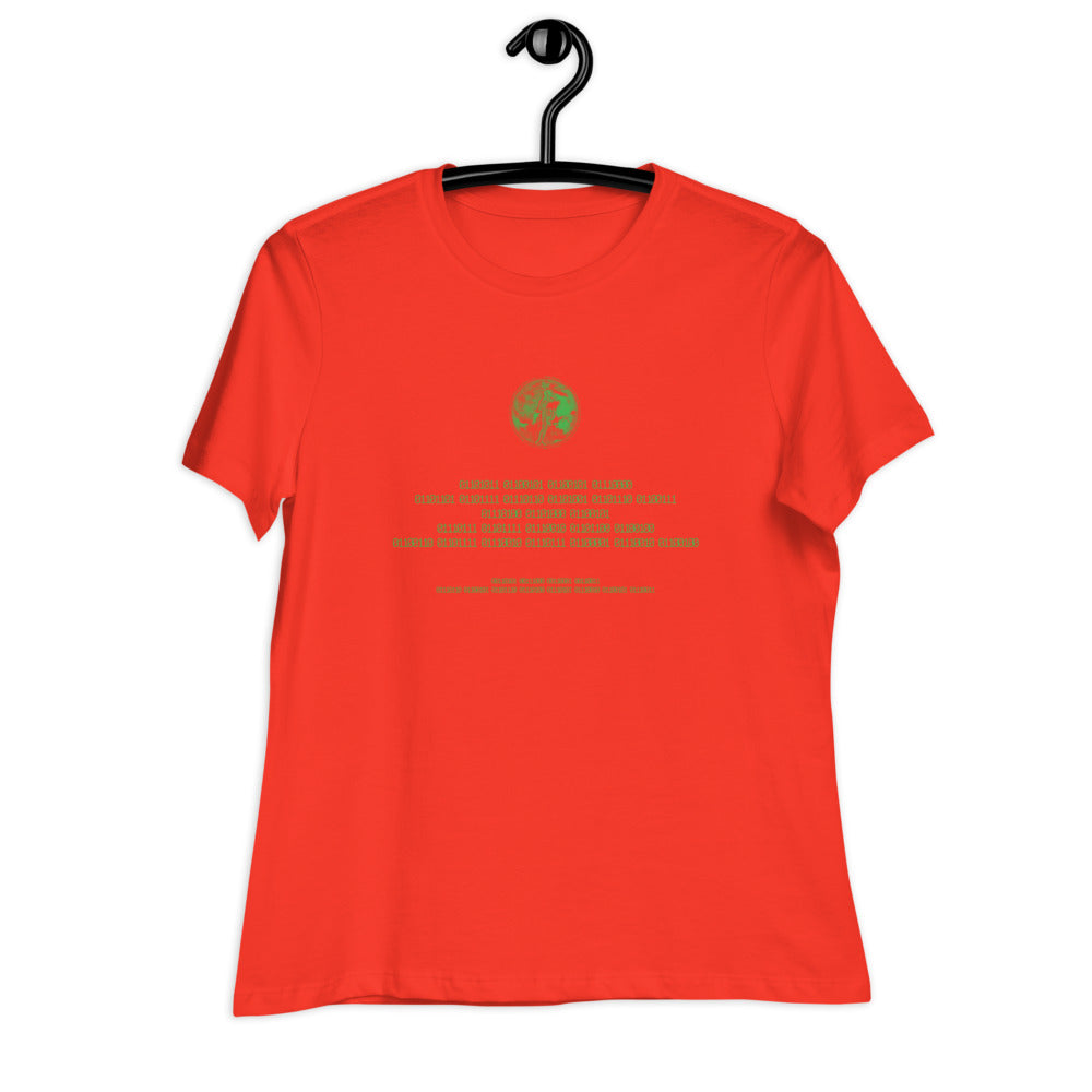 Binary Instructions To Keep Moving The World Forward With Venusian Earth In Green on Women's Relaxed Fit T-Shirt