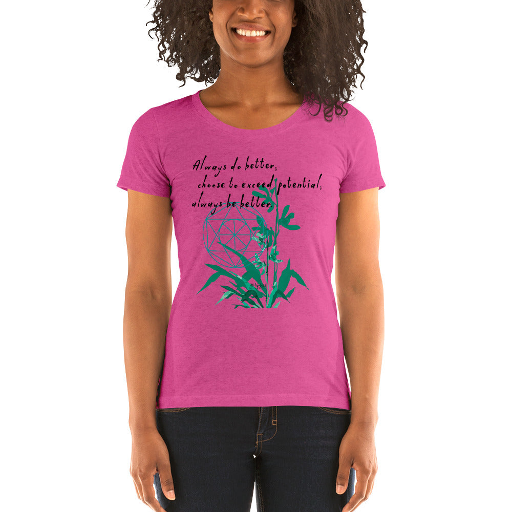 Always Better Haiku With Lilies on Women's Tri-Blend Tee Shirt