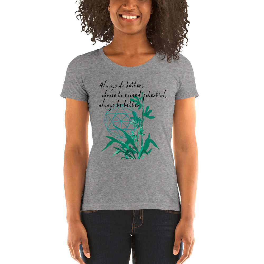 Always Better Haiku With Lilies on Women's Tri-Blend Tee Shirt