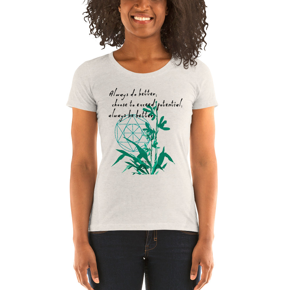 Always Better Haiku With Lilies on Women's Tri-Blend Tee Shirt