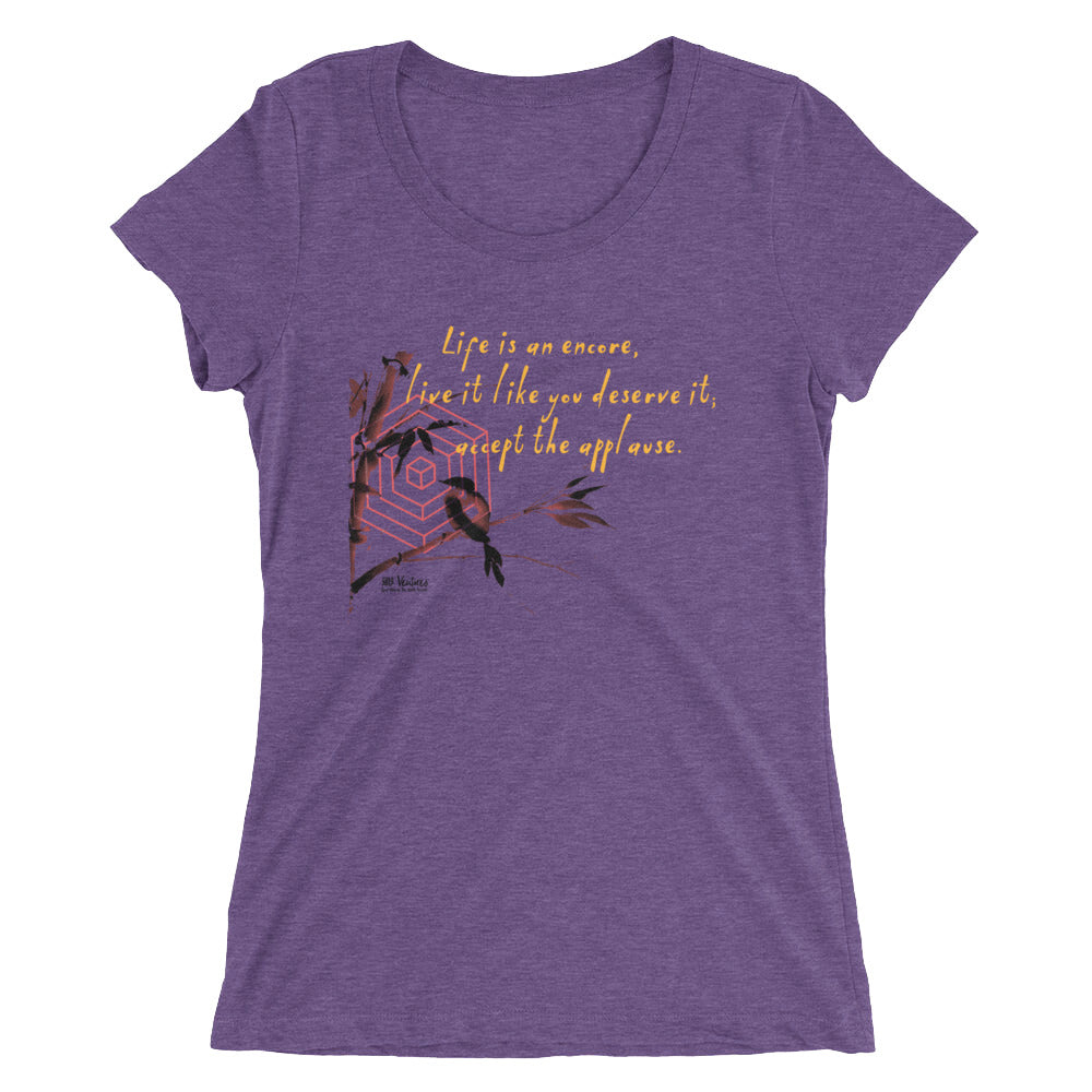 Life Is An Encore Haiku With Wren on Women's Tri-Blend Tee Shirt