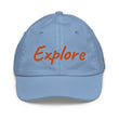 Explore In Amber Embroidery on Youth Baseball Cap