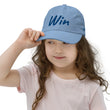 Win In Sapphire Embroidery on Youth Baseball Cap