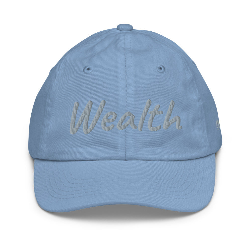 Wealth In Silver Embroidery on Youth Baseball Cap