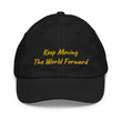 Keep Moving The World Forward In Gold Embroidery on Youth Baseball Cap