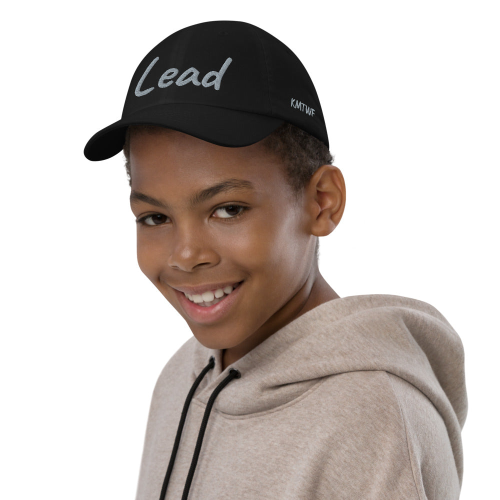 Lead In Silver Embroidery on Youth Baseball Cap