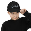 Lead In Silver Embroidery on Youth Baseball Cap