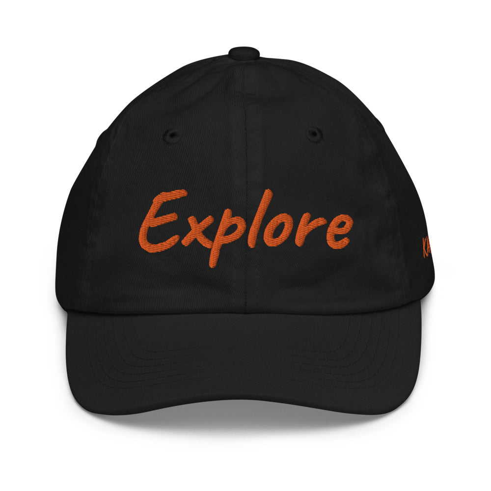 Explore In Amber Embroidery on Youth Baseball Cap